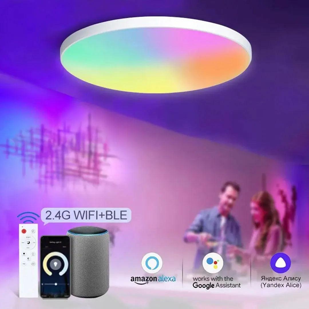 Plafon Led Sobrepor Redondo Smart Home Led Lights WIFI Voice Control Alexa Google Yandex