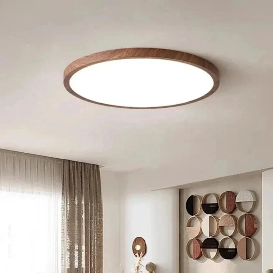 Plafon Led Sobrepor Redondo Wooden