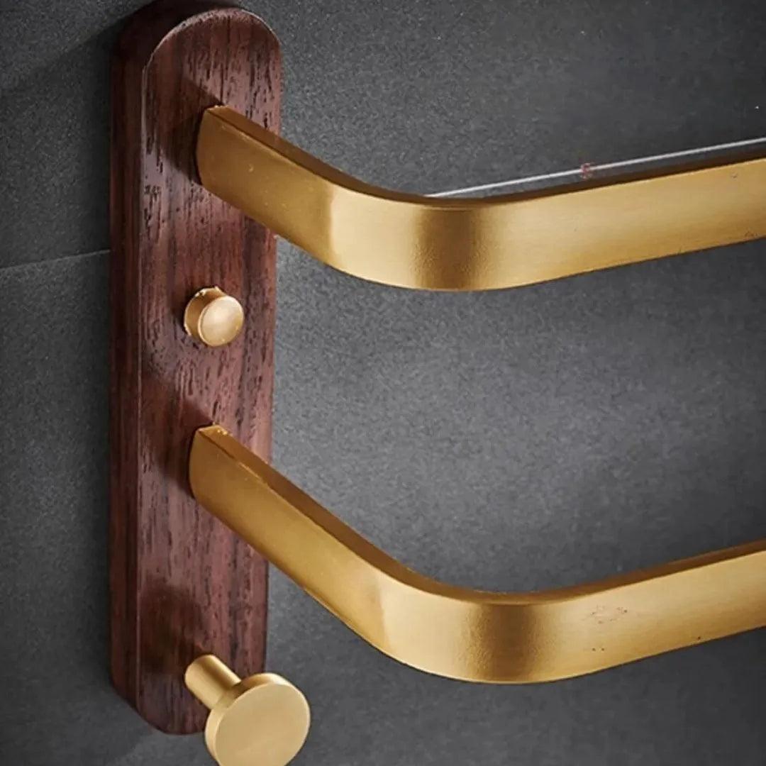 Porta Toalha Para Banheiro Duplo e Triplo Madeira Maciça