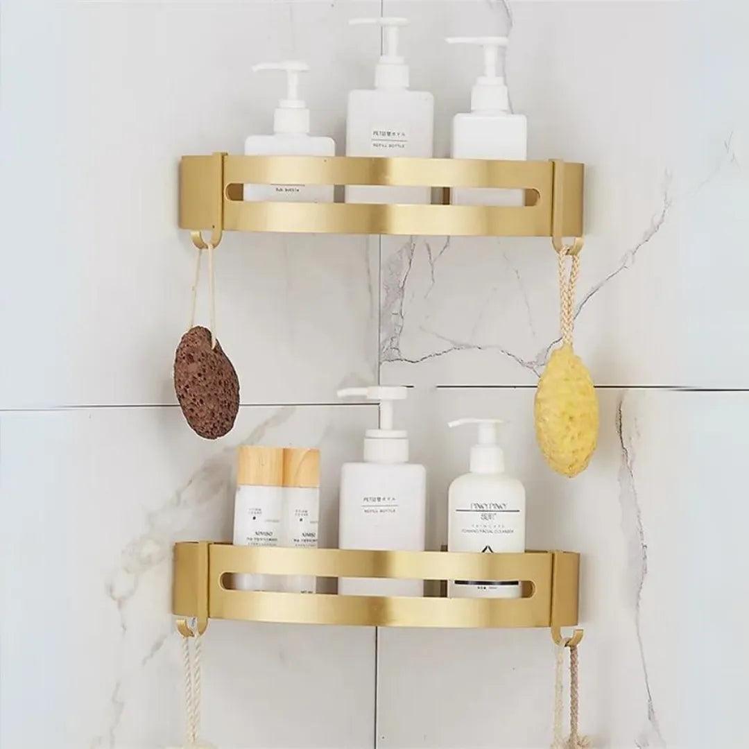 Prateleira De Canto Para Banheiro Dourada