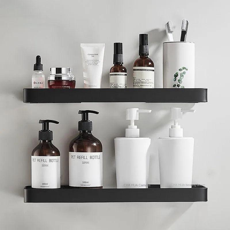 Prateleira Para Banheiro em Alumínio Preta