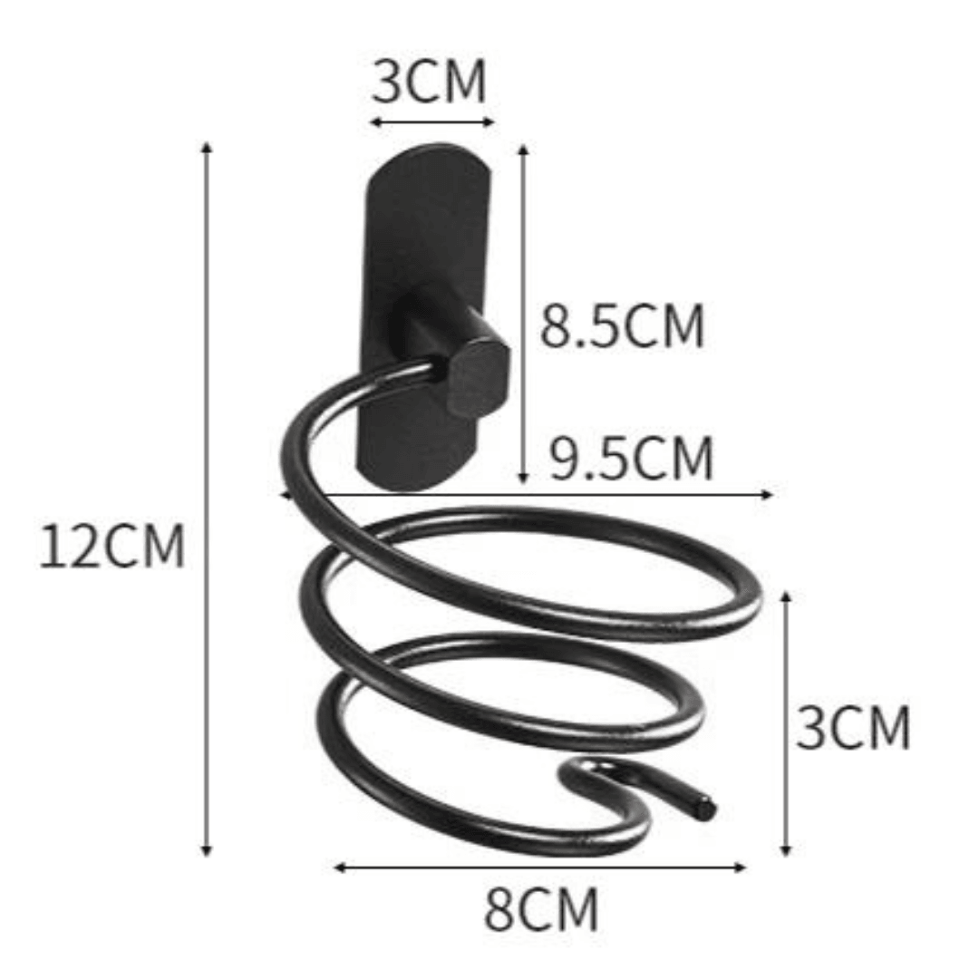 Suporte  de Parede em Espiral para Secador de Cabelo para Banheiro