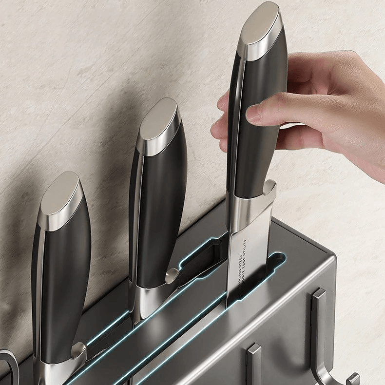 Suporte Profissional para Armazenamento de Talheres com Ganchos Premium