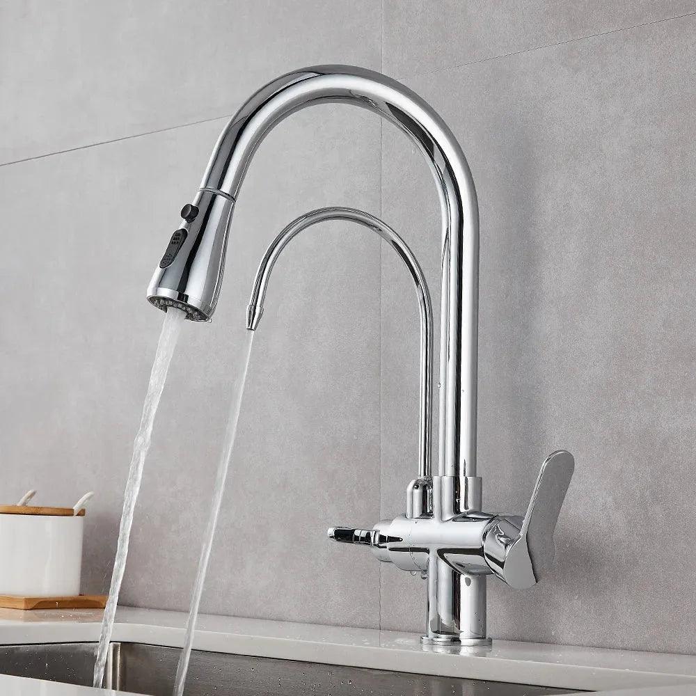 Torneira Para Cozinha Gourmet Monocomando Dupla Função Filtro Jato Extensível